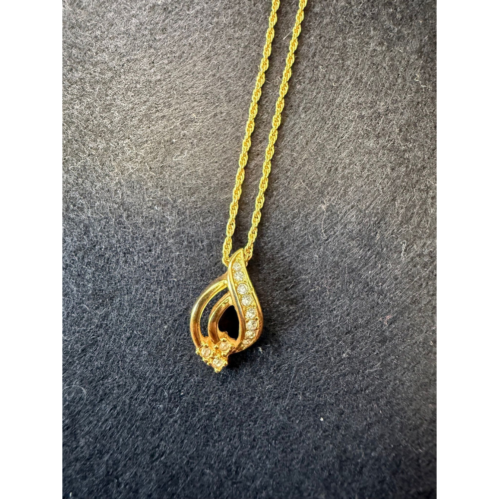Vintage Christian Dior Woven Herringbone Necklace Gold Plated